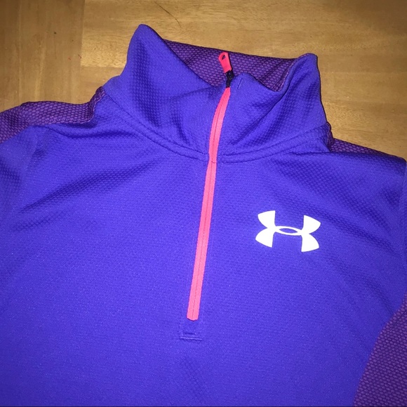 Under Armour Half zip up Girls Medium purple - Picture 7 of 8